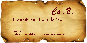 Csereklye Bozsóka névjegykártya